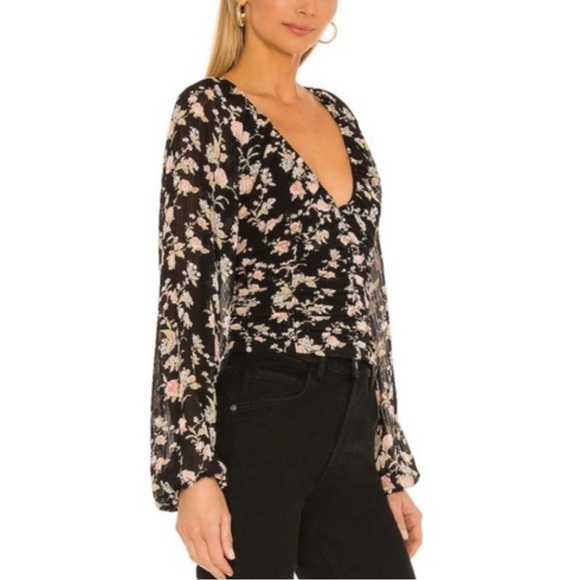 Free People Women’s Final Rose Boho Floral Long Sleeve Blouse - Picture 2 of 16